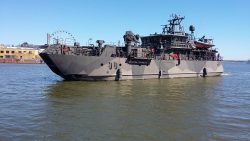 Naval ship in Helsinki port