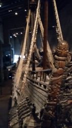 Warship inside Vasa Museum in Stockholm