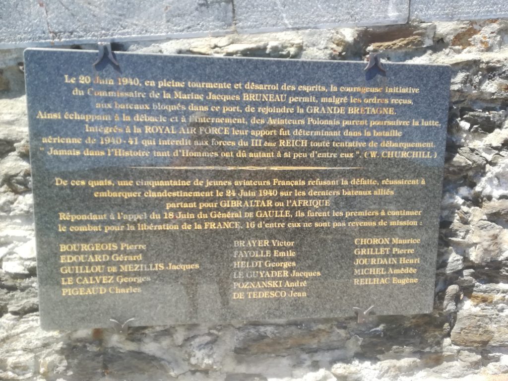 Plaque remembering the blockade of Port Vendres in 1941