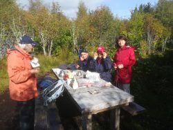 Eating at the eco cafe, Abriachan