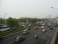 Distant view of Olympic stadium